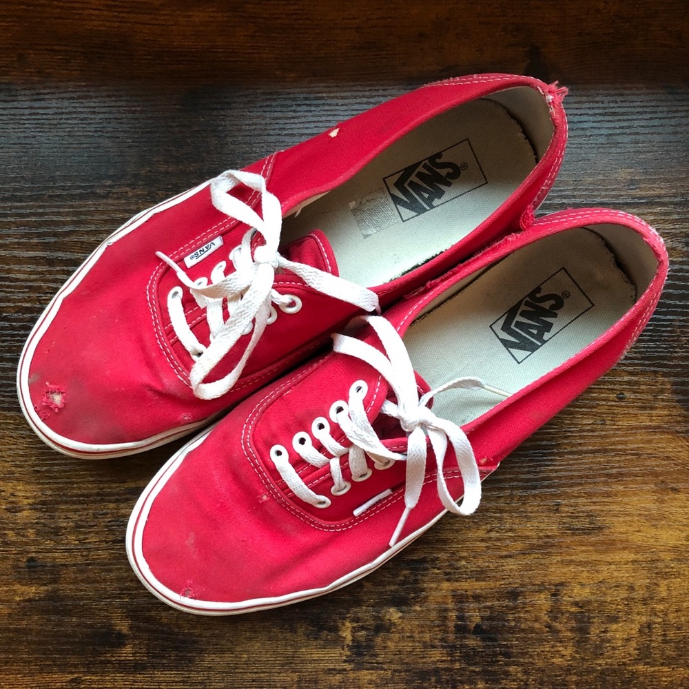 Red authentic vans